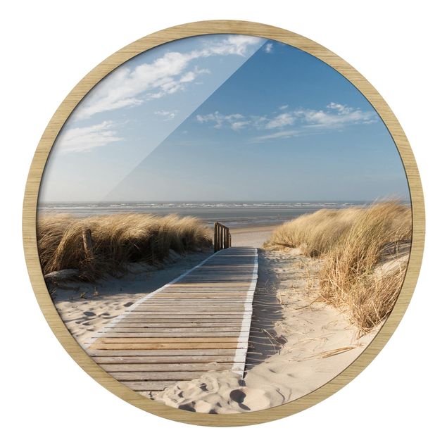 Circular framed print - Baltic Sea Beach