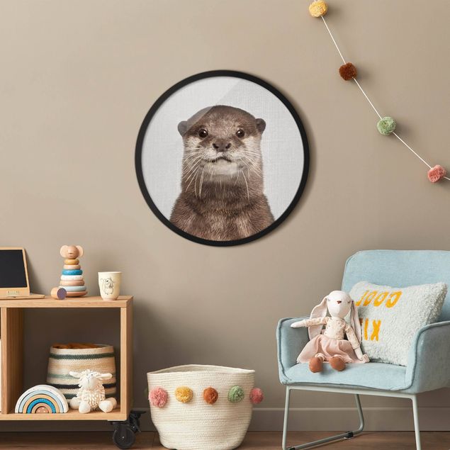 Circular framed print - Otter Oswald