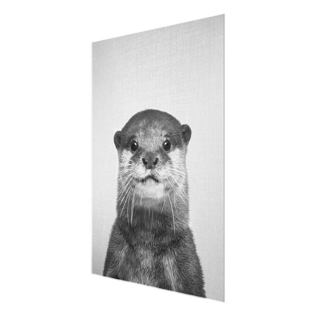 Glass print - Otter Oswald Black And White