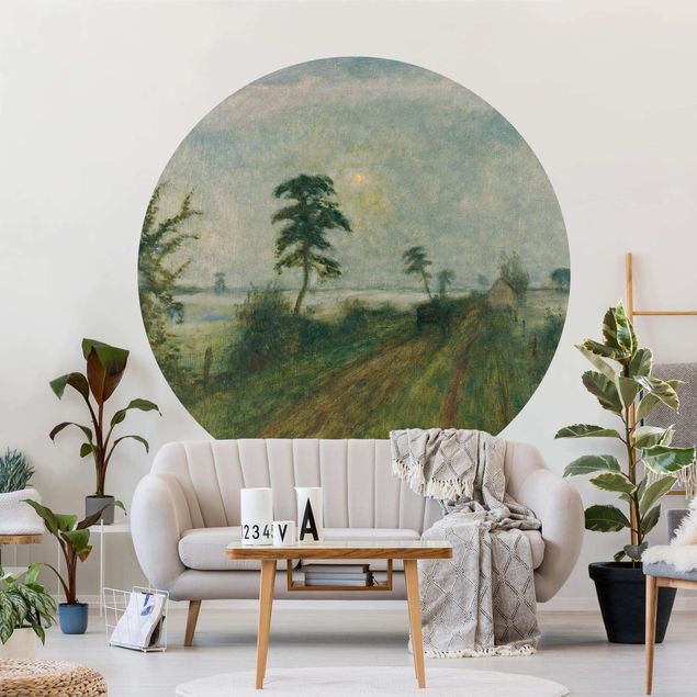 Self-adhesive round wallpaper - Otto Modersohn - Evening Mood In The Moor