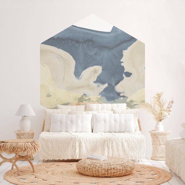 Self-adhesive hexagonal pattern wallpaper - Ocean And Desert II