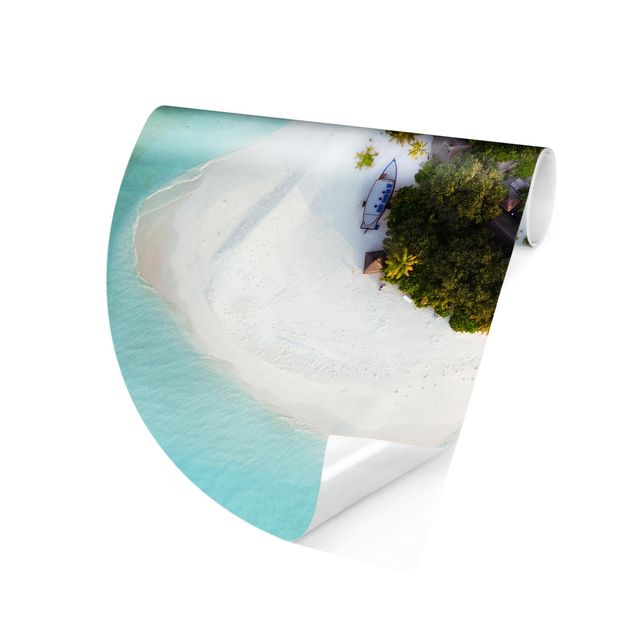 Self-adhesive round wallpaper - Ocean Paradise Maldives