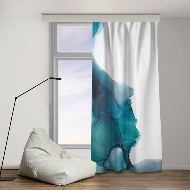 made to measure curtains Drops Of Ocean Tourquoise With Gold