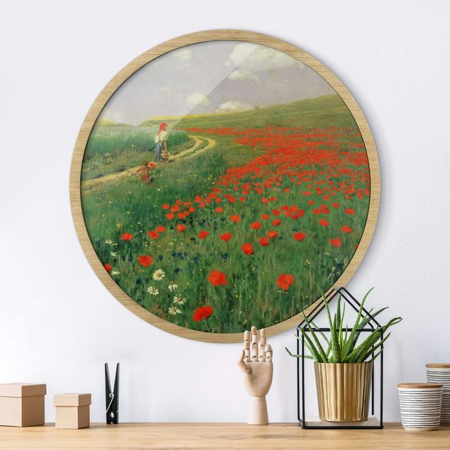 Framed prints round Pál Szinyei-Merse - Summer Landscape With A Blossoming Poppy