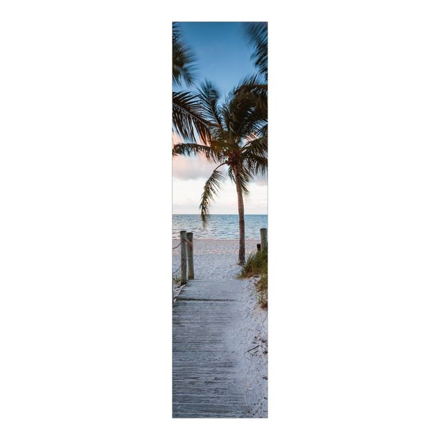 Sliding panel curtain - Palm Trees At Boardwalk To The Ocean