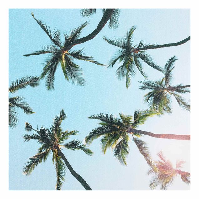 Glass print - Gigantic Palm Trees In The Sky