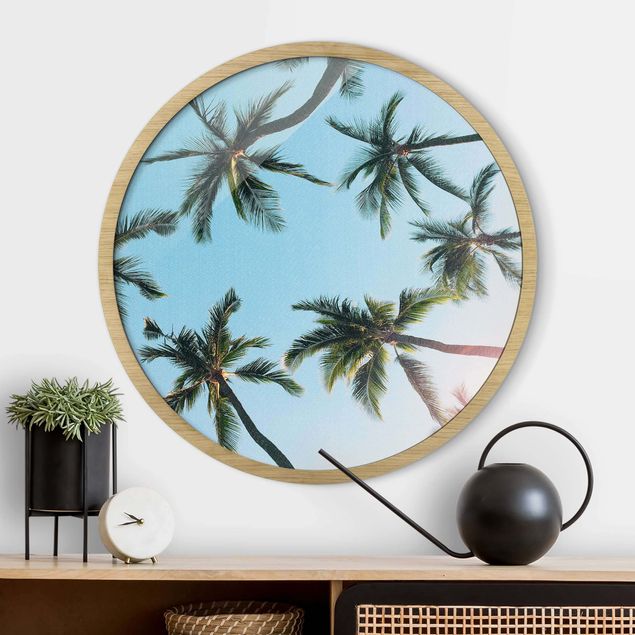 Framed prints round Gigantic Palm Trees In The Sky