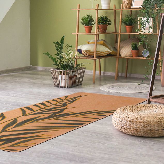 jungle theme rug Palm Fronds In Sunlight