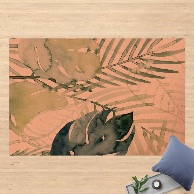 contemporary rugs Palm Fronds In Watercolour I