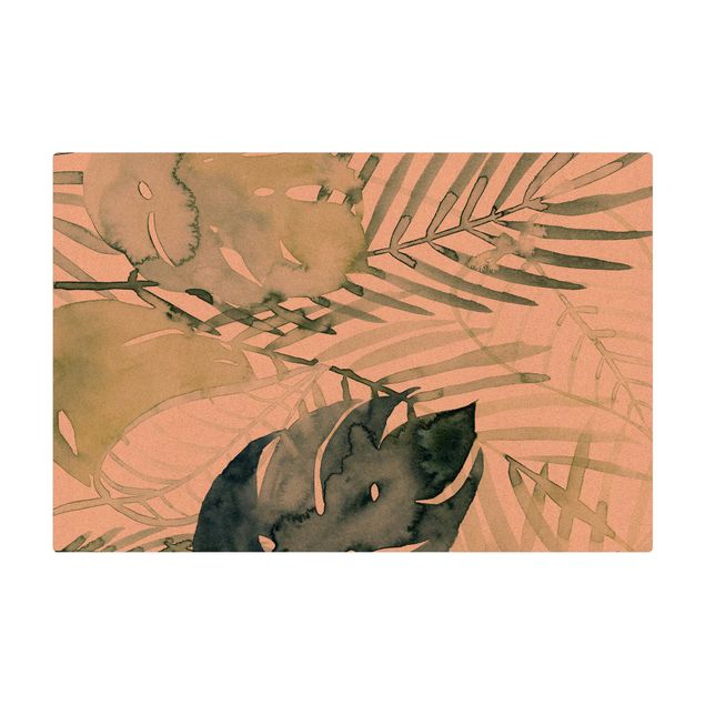 dining room area rugs Palm Fronds In Watercolour I