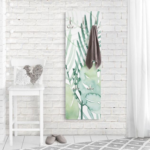 Coat rack - Palm Fronds In Watercolour I