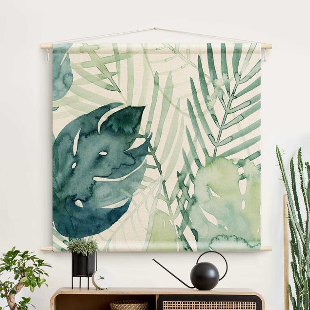 modern tapestry wall hanging Palm Fronds In Watercolour I