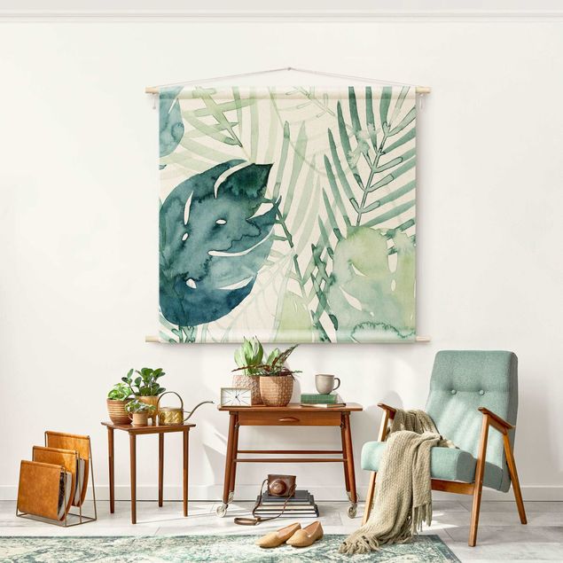 extra large wall tapestry Palm Fronds In Watercolour I