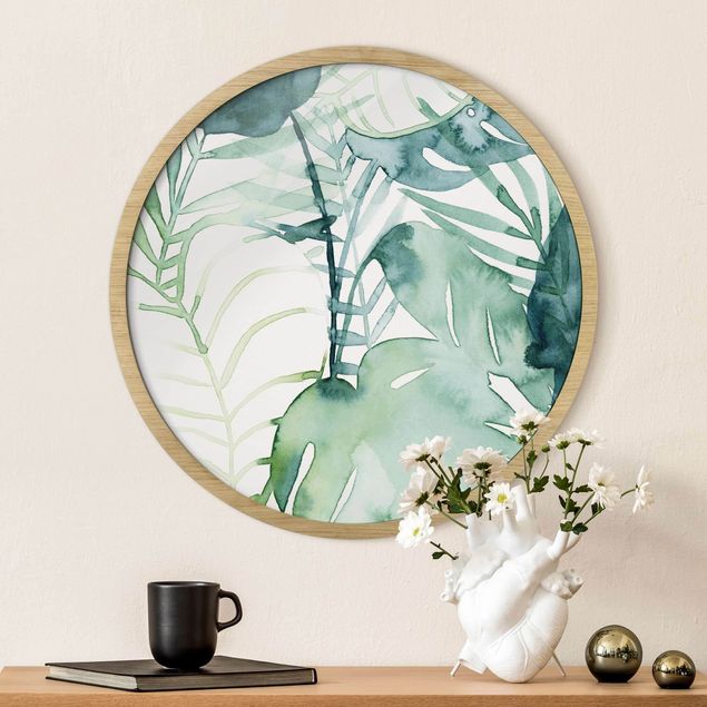Framed prints round Palm Fronds In Watercolour II