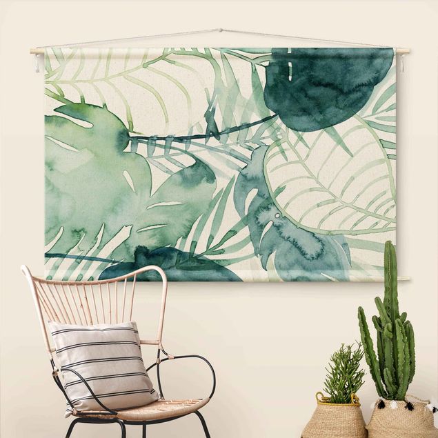 tapestry wall hanging Palm Fronds In Watercolour II