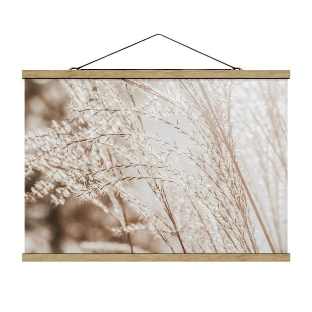 Fabric print with poster hangers - Pampas Grass Close Up - Landscape format 3:2