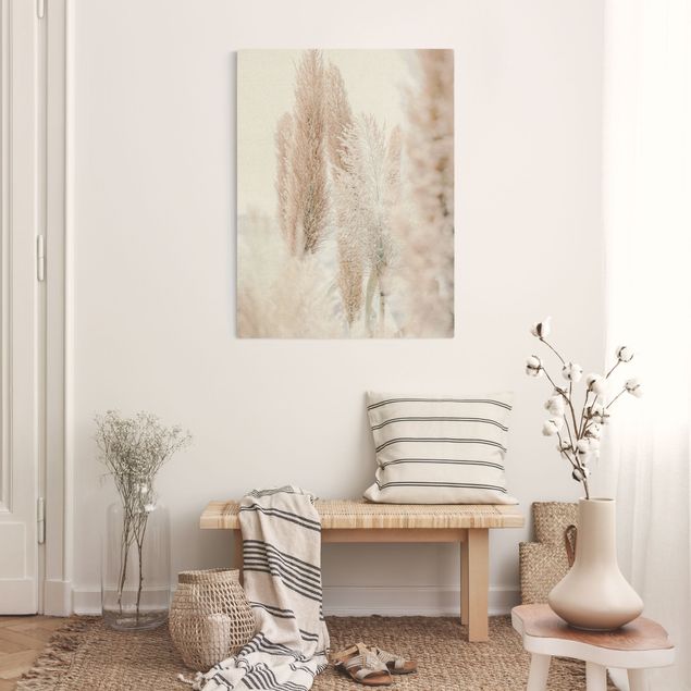 Canvas print gold - Pampas Grass In White Light