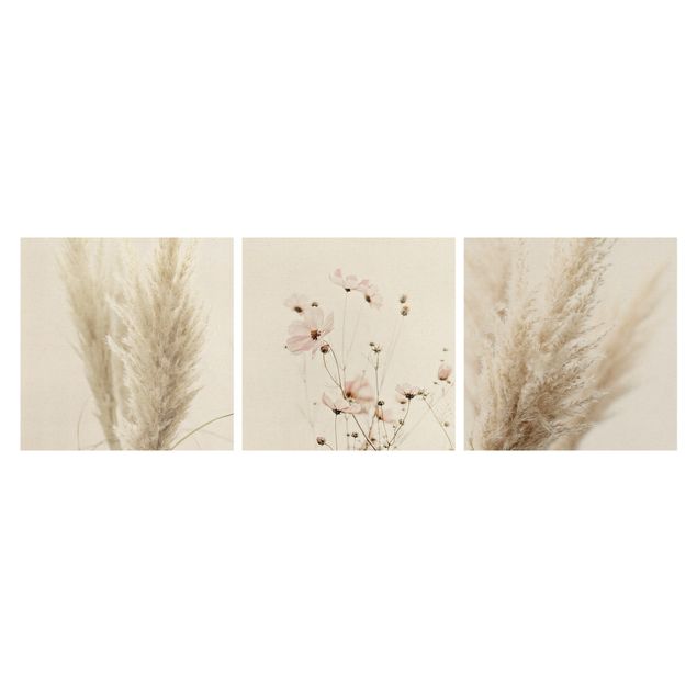 Print on canvas - Pampas Grass And Cosmea