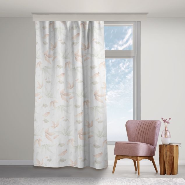 modern curtains for living room Pastel Leaves