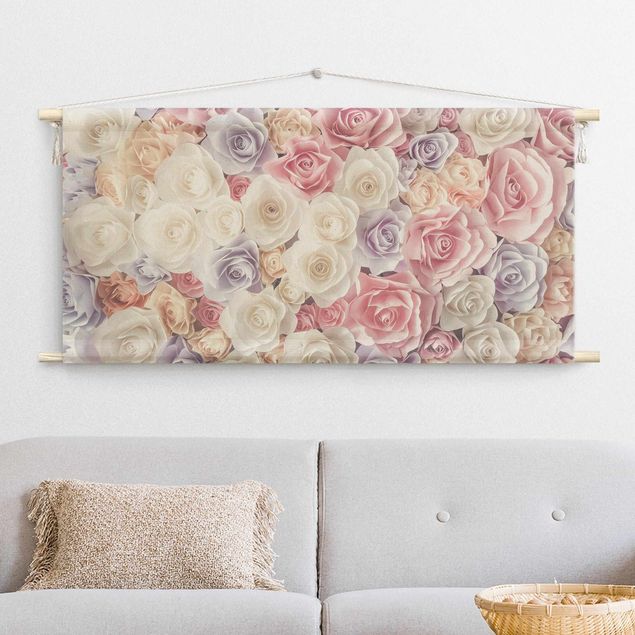 tapestry wall hanging Pastel Paper Art Roses