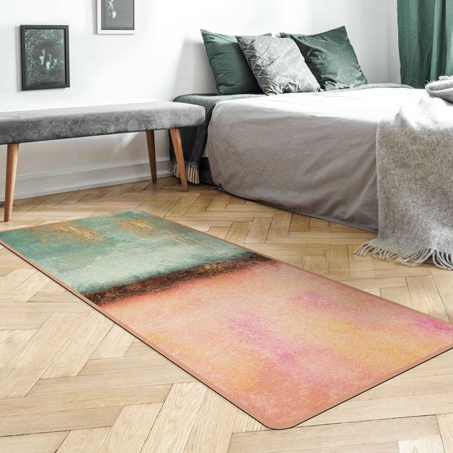 abstract area rug Pastel Summer With Gold