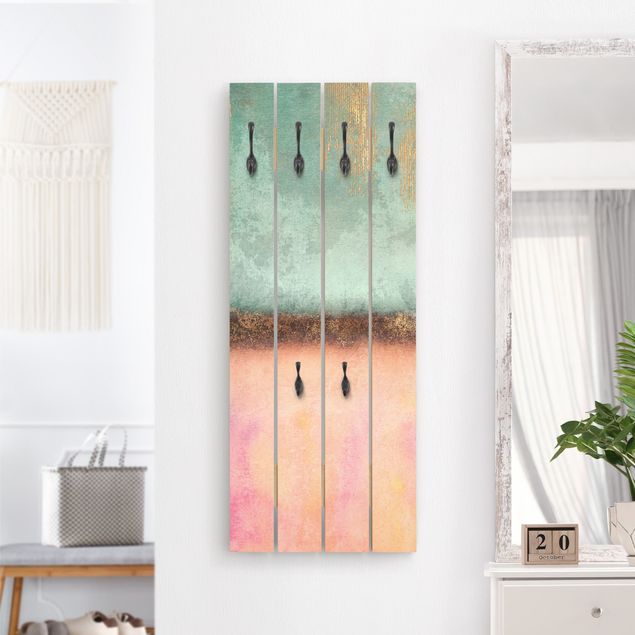 Wooden coat rack - Pastel Summer With Gold