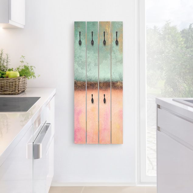 Wooden coat rack - Pastel Summer With Gold