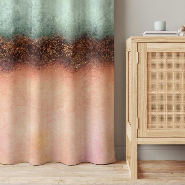 custom curtain Pastel Summer With Gold