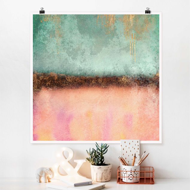 Poster - Pastel Summer With Gold