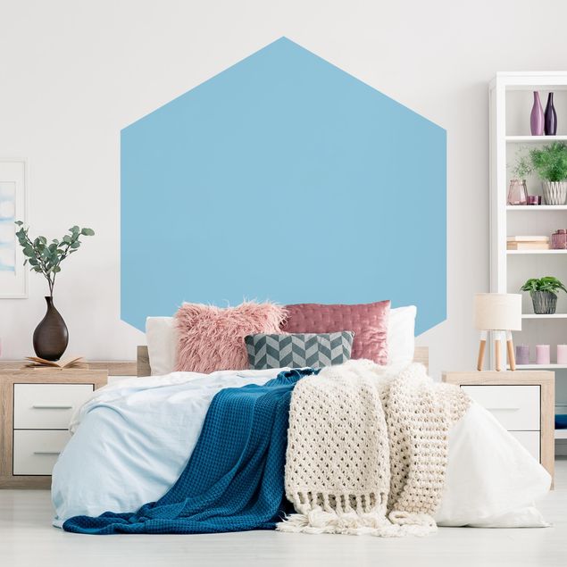 Self-adhesive hexagonal pattern wallpaper - Pastel Blue