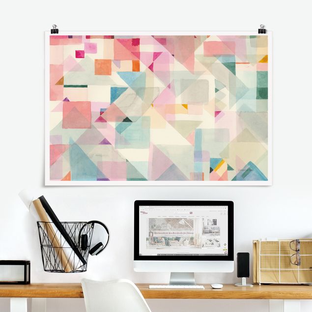 Poster art print - Pastel triangles