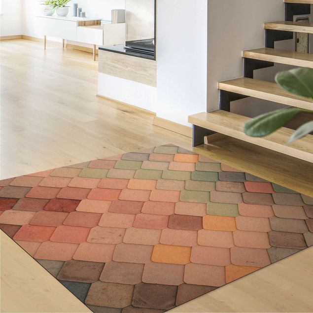 Modern rugs Pastel Coloured Stone Scales Of Fish