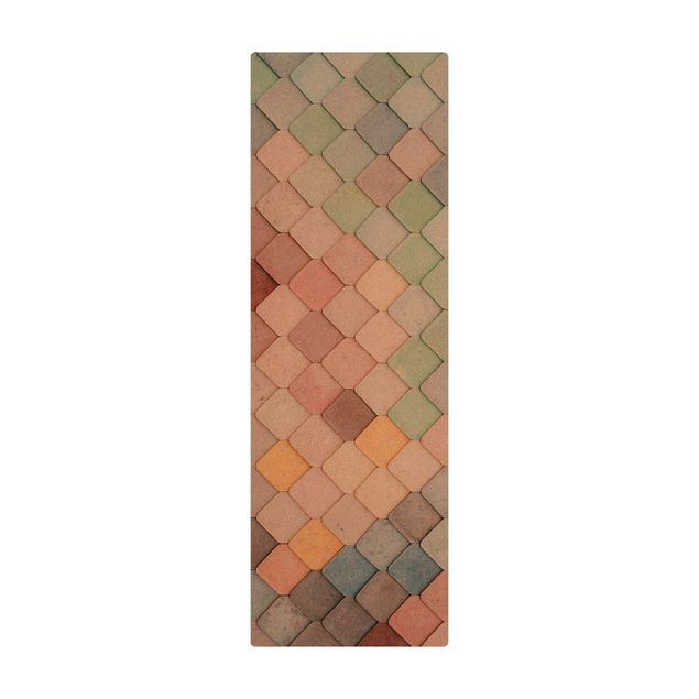 Cork mat - Pastel Coloured Stone Scales Of Fish - Portrait format 1:2