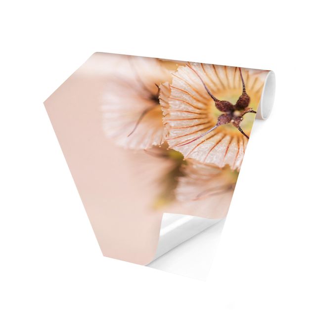 Self-adhesive hexagonal pattern wallpaper - Pastel Bouquet of Flowers II