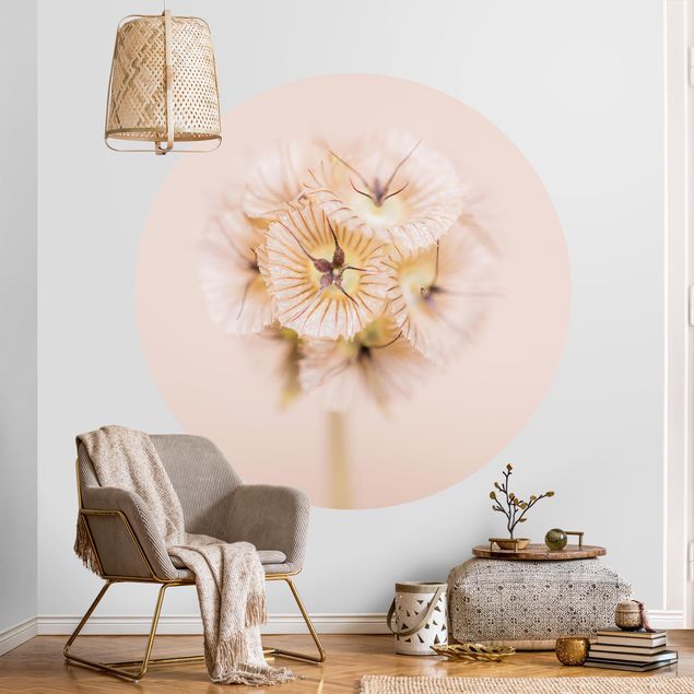 Self-adhesive round wallpaper - Pastel Bouquet of Flowers II