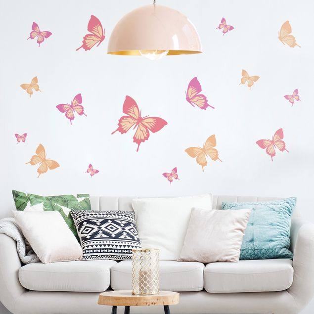 Autocolantes de parede borboletas Butterfly Set Pastel colours