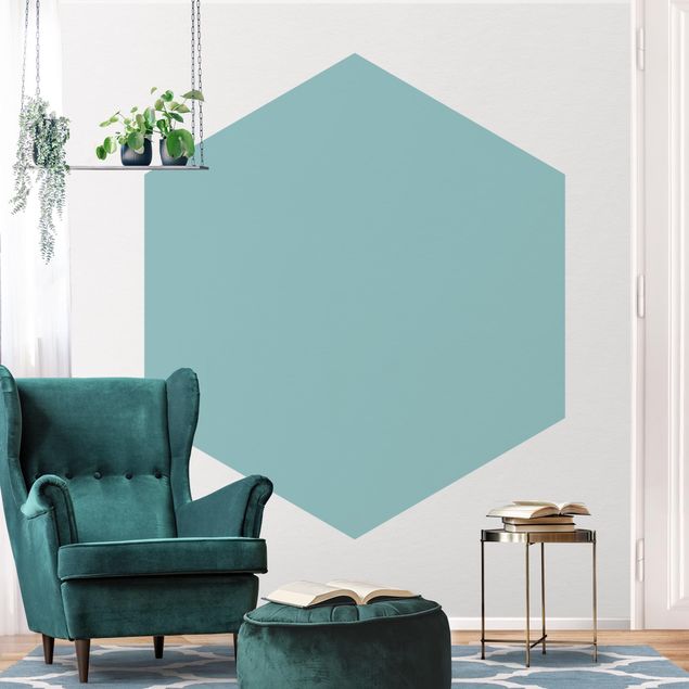 Self-adhesive hexagonal pattern wallpaper - Pastel Turquoise