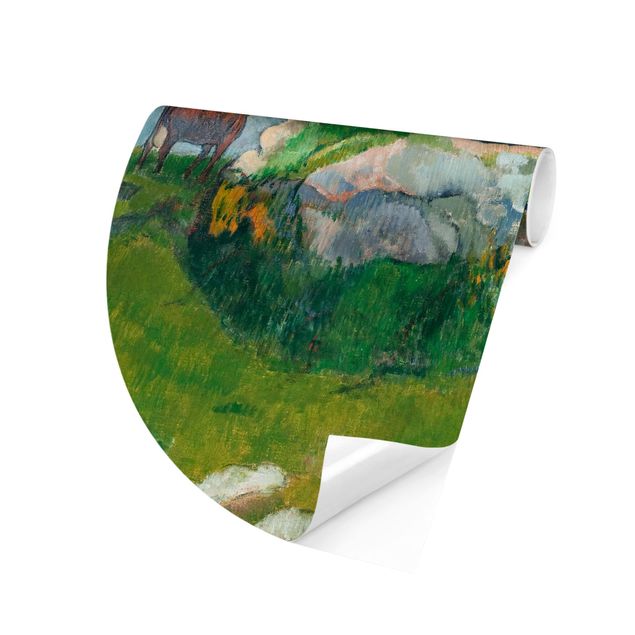 Self-adhesive round wallpaper - Paul Gauguin - The Swineherd