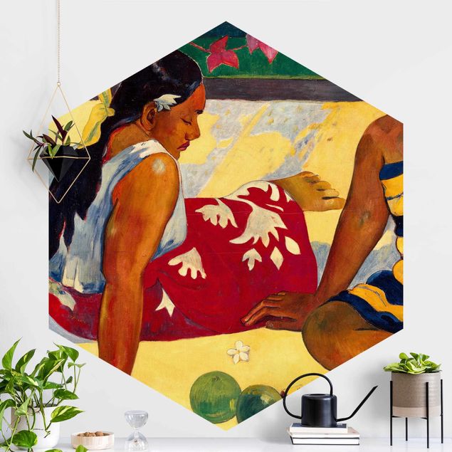 Hexagonal wall mural Paul Gauguin - Tahitian Women