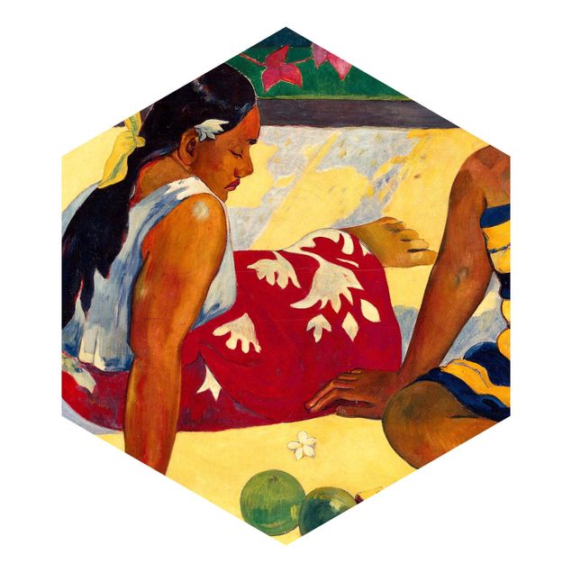 Self-adhesive hexagonal pattern wallpaper - Paul Gauguin - Tahitian Women