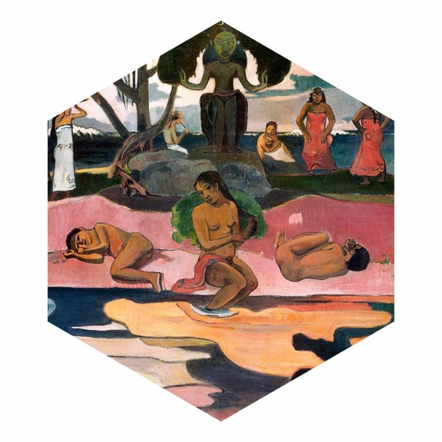 Self-adhesive hexagonal pattern wallpaper - Paul Gauguin - Day of the God