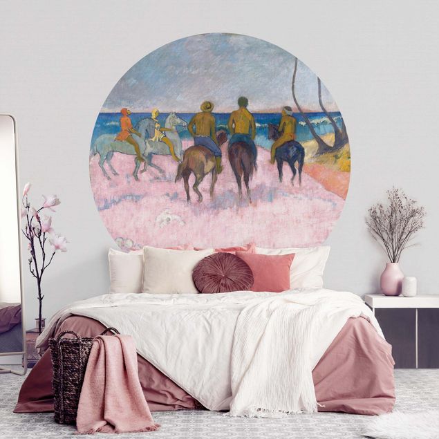 Self-adhesive round wallpaper - Paul Gauguin - Riders On The Beach