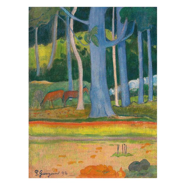 Natural canvas print - Paul Gauguin - Wooded Landscape - Portrait format 3:4