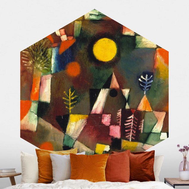 Hexagonal wall mural Paul Klee - Full Moon