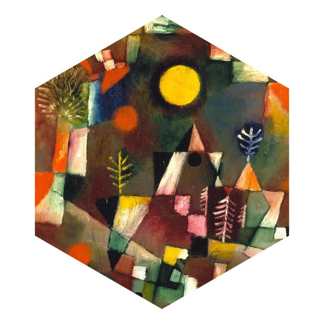 Self-adhesive hexagonal pattern wallpaper - Paul Klee - Full Moon