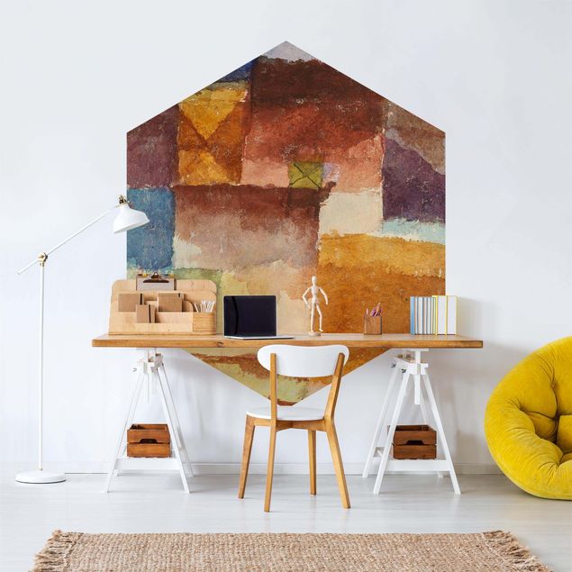 Self-adhesive hexagonal pattern wallpaper - Paul Klee - Wasteland