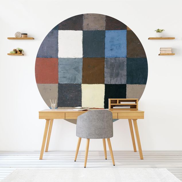 Self-adhesive round wallpaper - Paul Klee - Color Chart (on Gray)