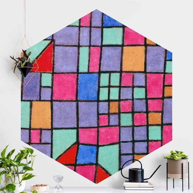 Hexagonal wallpapers Paul Klee - Glass Facade