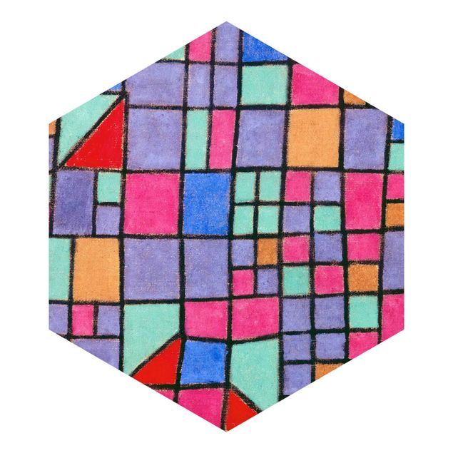 Self-adhesive hexagonal pattern wallpaper - Paul Klee - Glass Facade