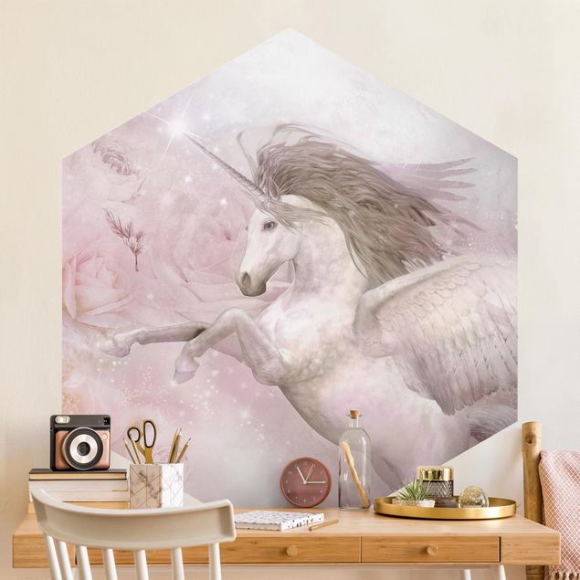 Wallpapers Pegasus Unicorn With Roses